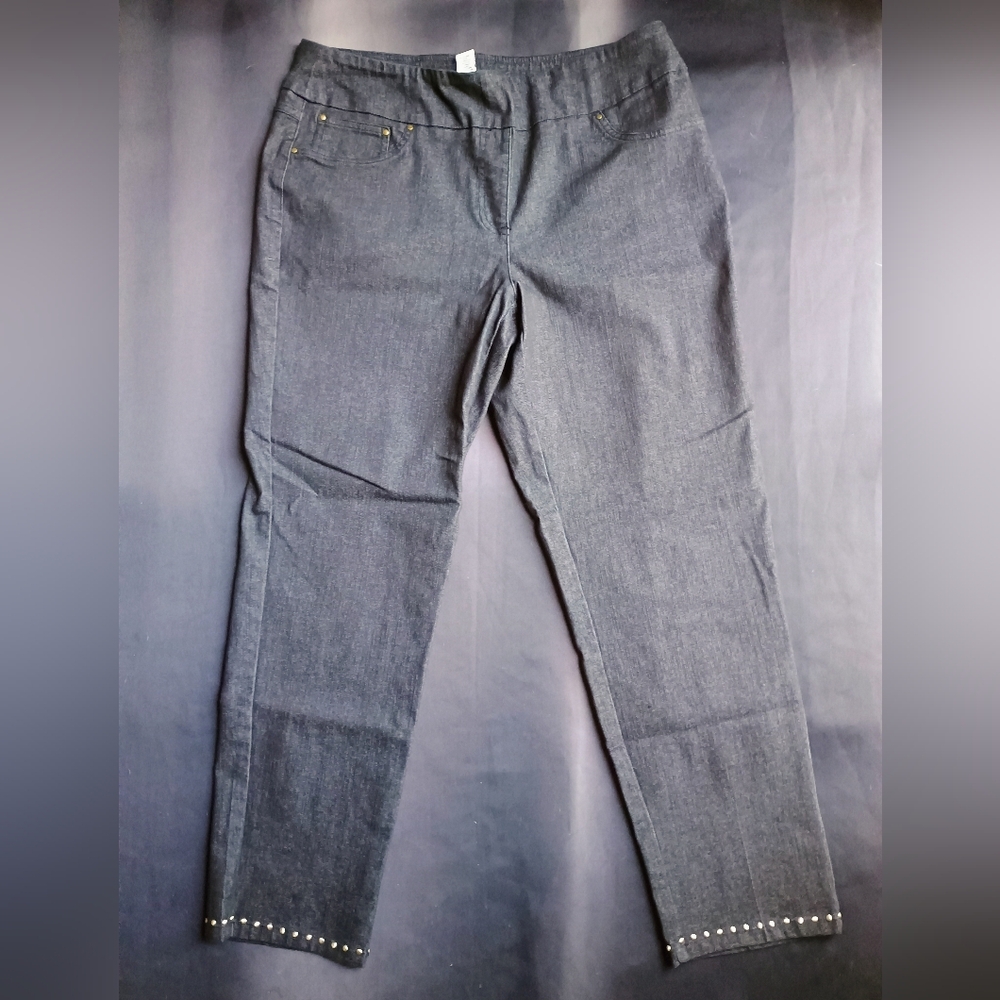 Ruby Rd. Dark Gray Stretch Denim Pants